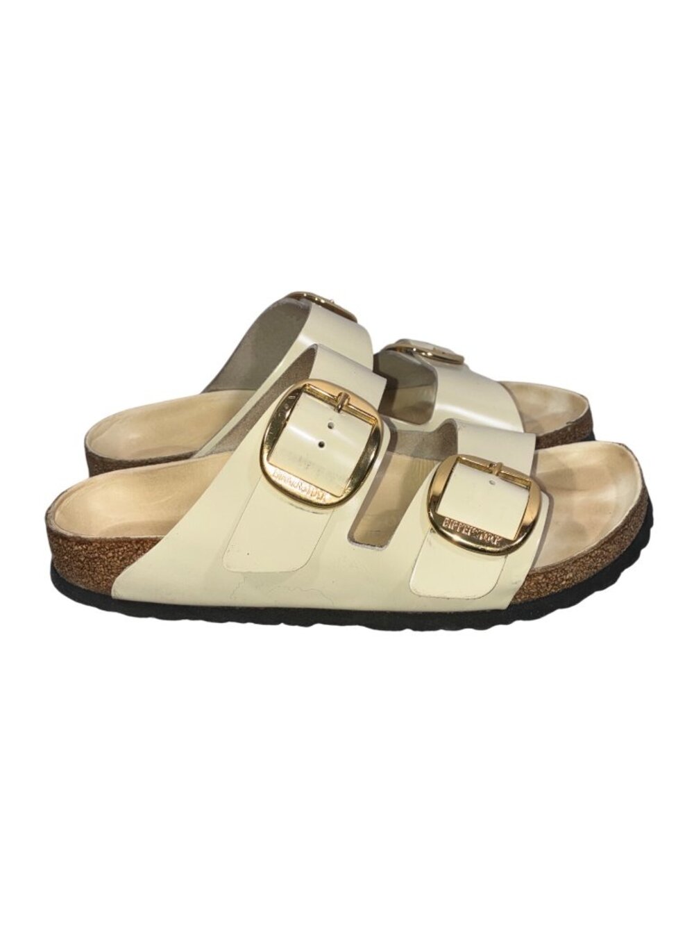Birkenstock Arizona Big Buckle Two strap Sandals High Shine Ecru Size EU 40 - Picture 5 of 14